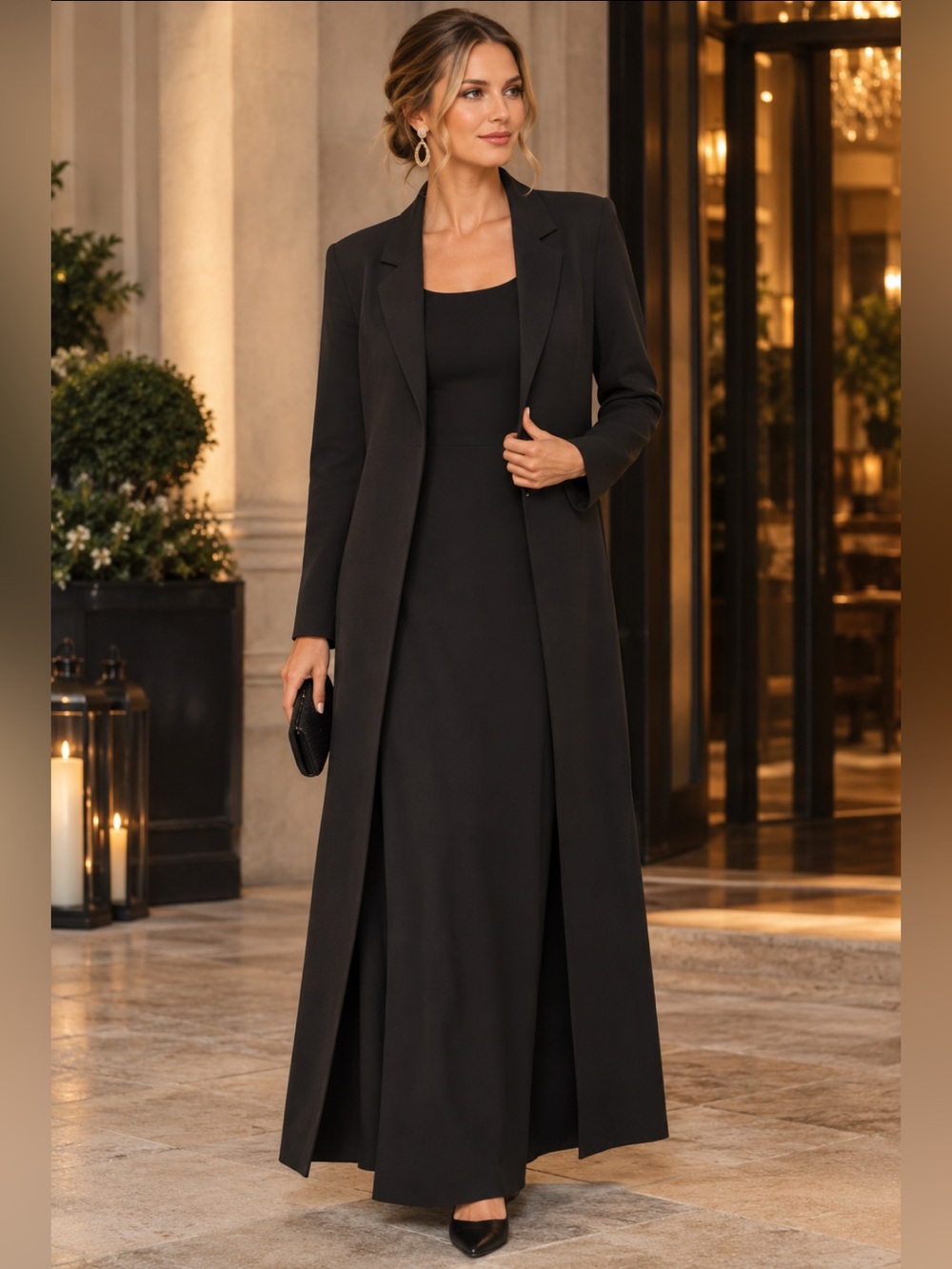 Vtg David Warren New York Sleeveless Shift Maxi Dress And Jacket Set Of 2 Size 6